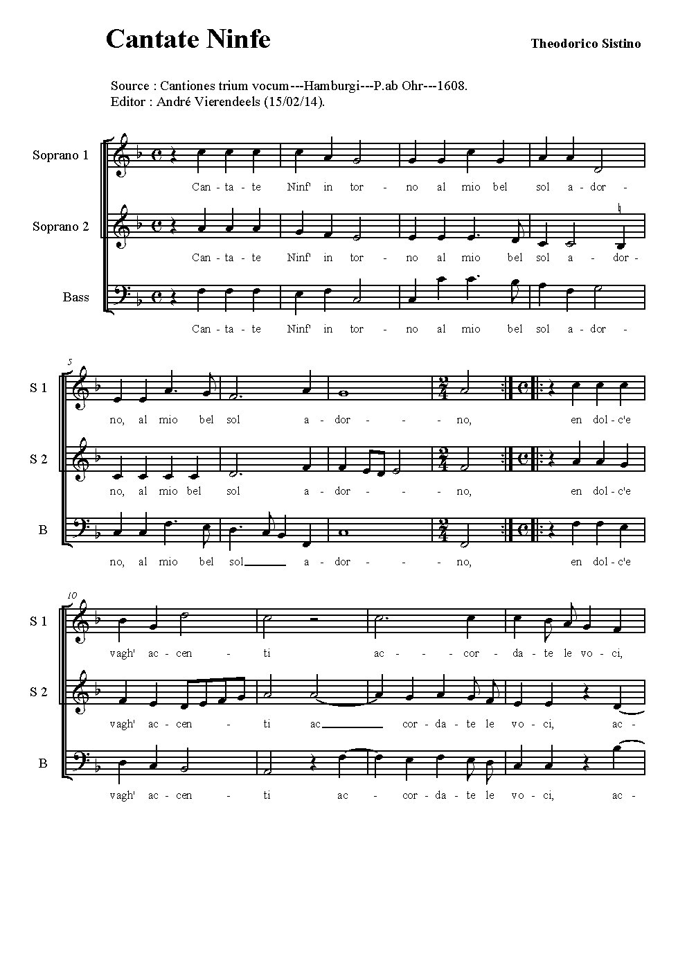 Cantate ninfe