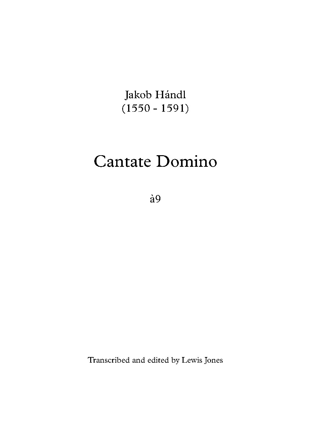 Cantate Domino a 9 - Choir Script PDF Thumbnail