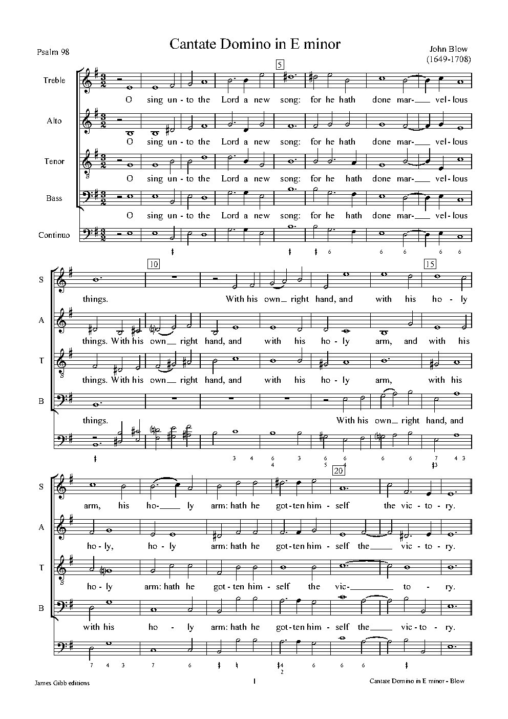 Cantate Domino in E minor - Choir Script PDF Thumbnail
