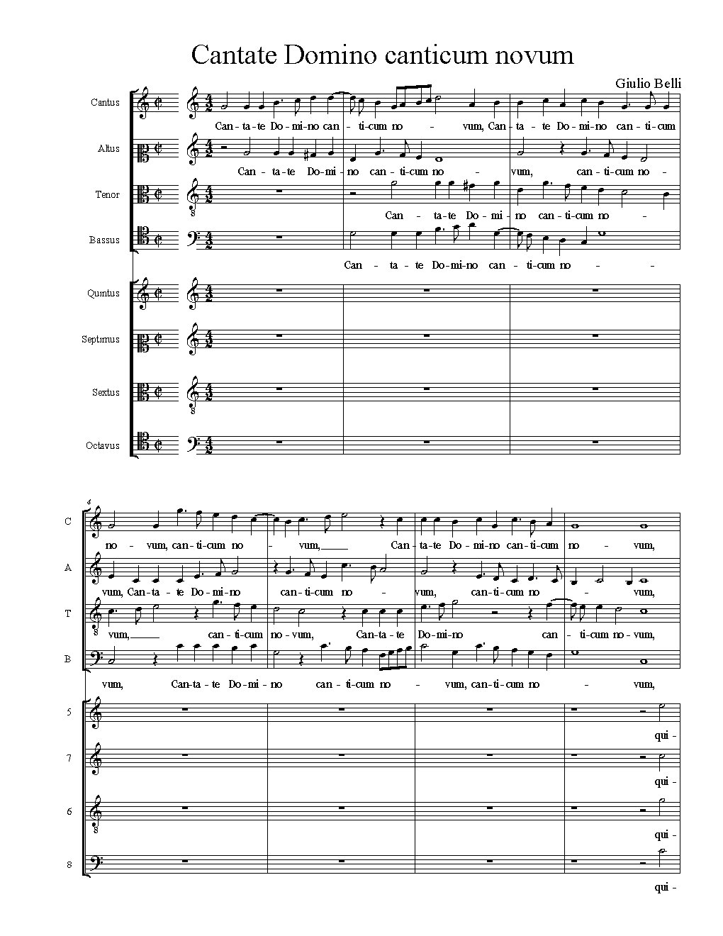 Cantate Domino canticum novum - Choir Script PDF Thumbnail