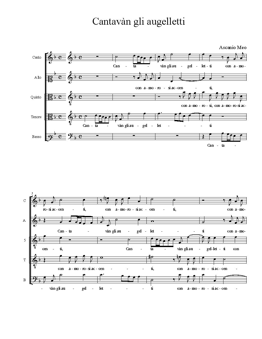Cantavàn gli augelletti
