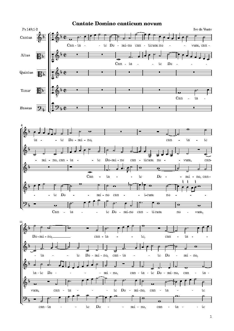 Cantate Domino canticum novum - Choir Script PDF Thumbnail