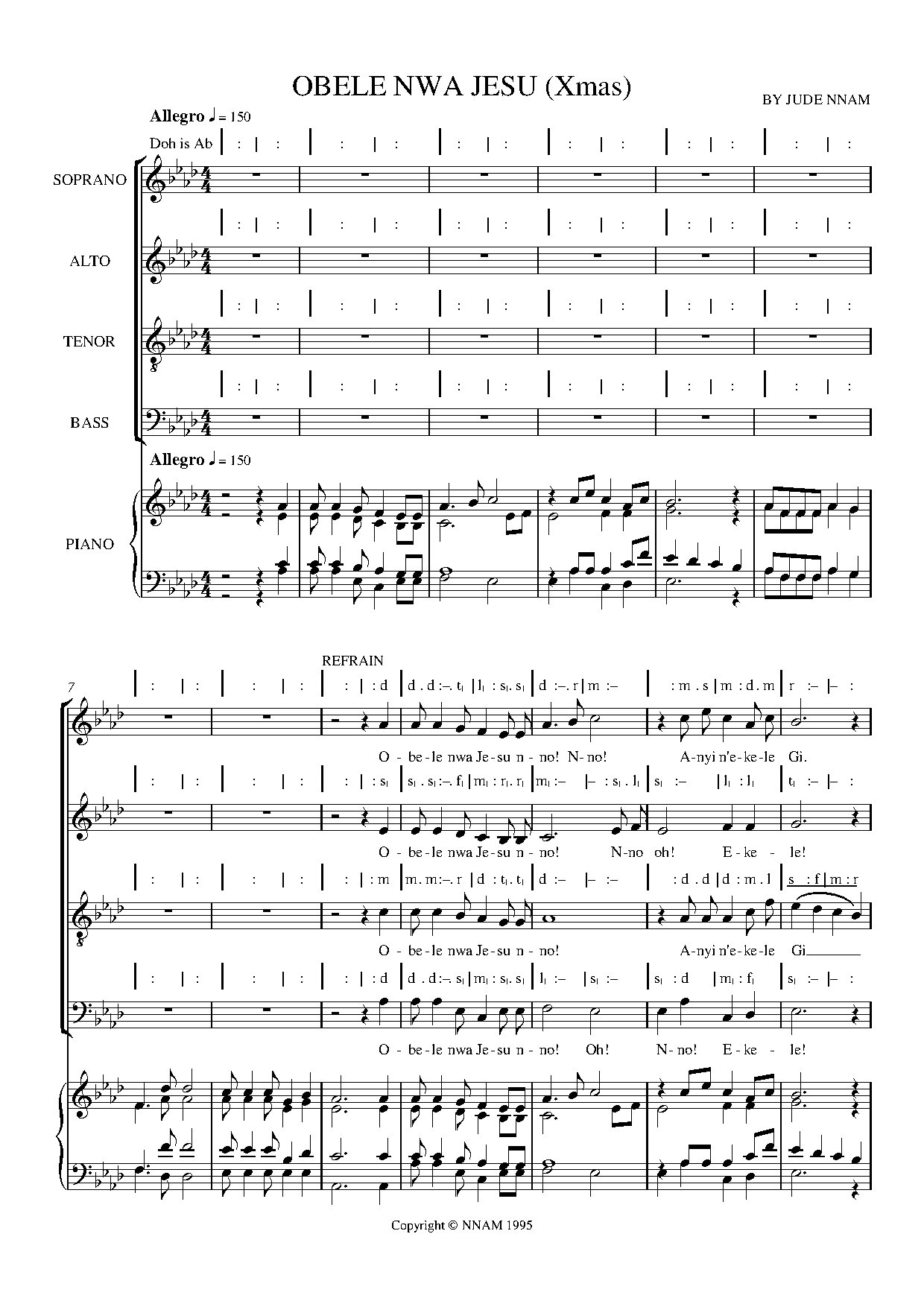 Obele Nwa Jesu - Download Choir Script PDF