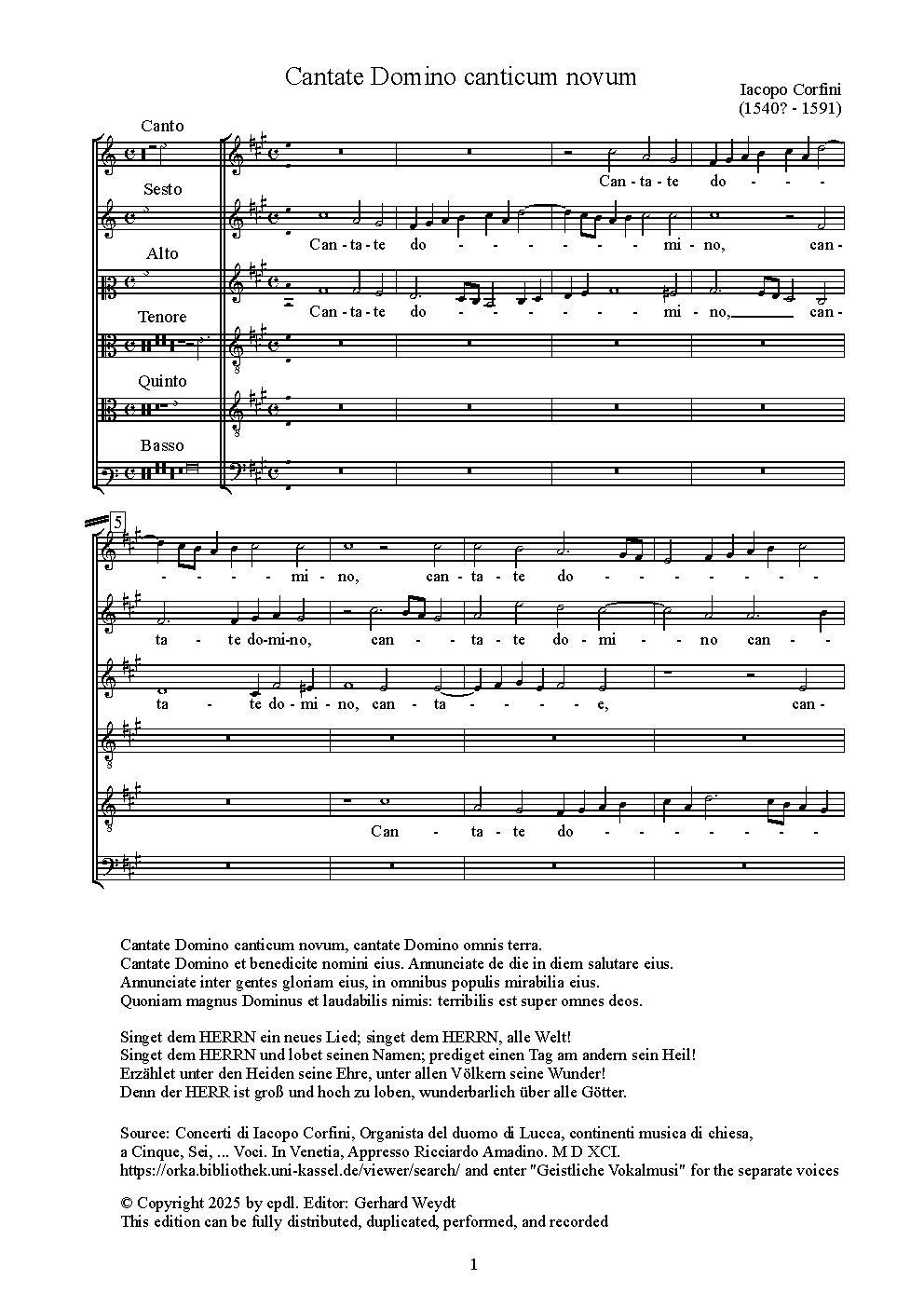 Cantate domino canticum novum - Choir Script PDF Thumbnail
