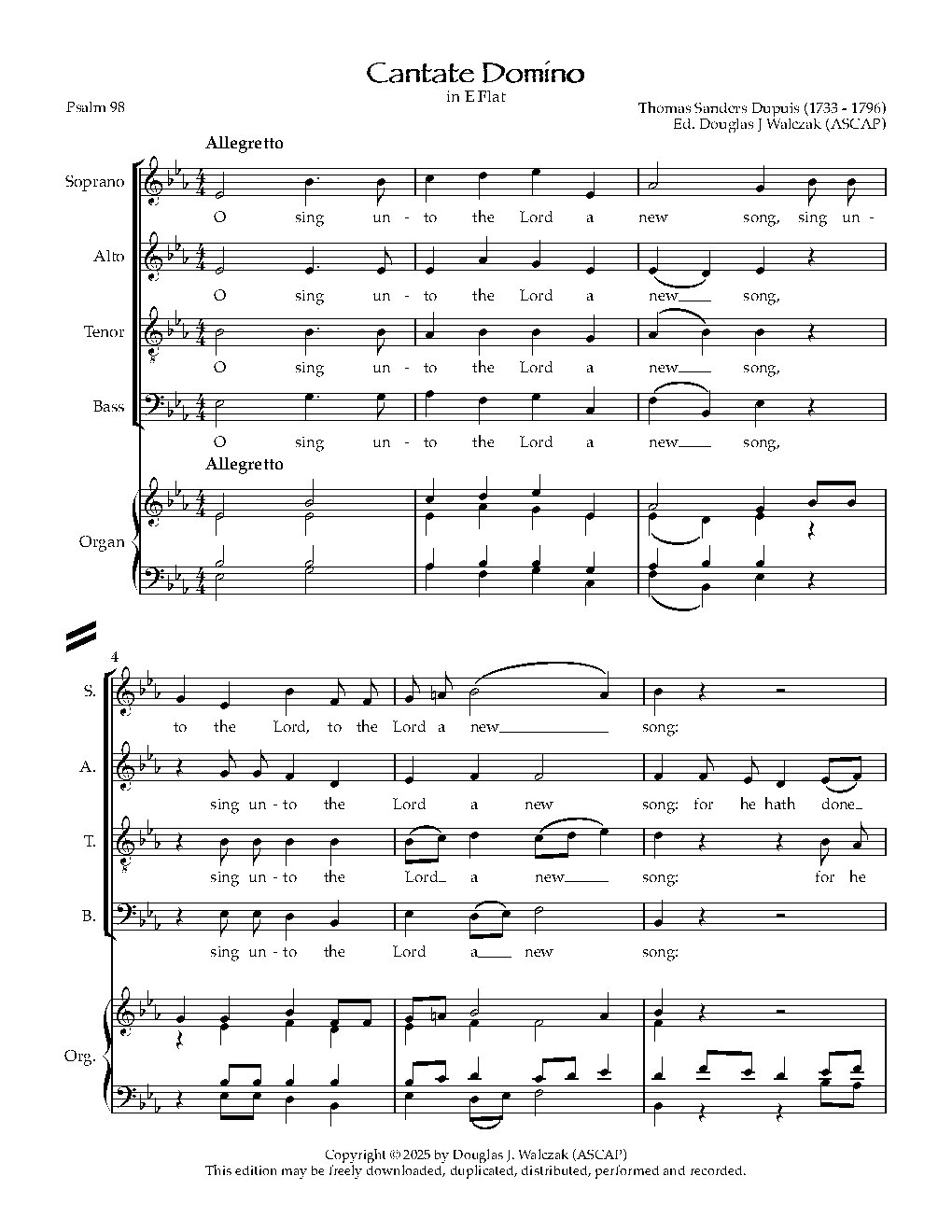 Cantate Domino in E-Flat