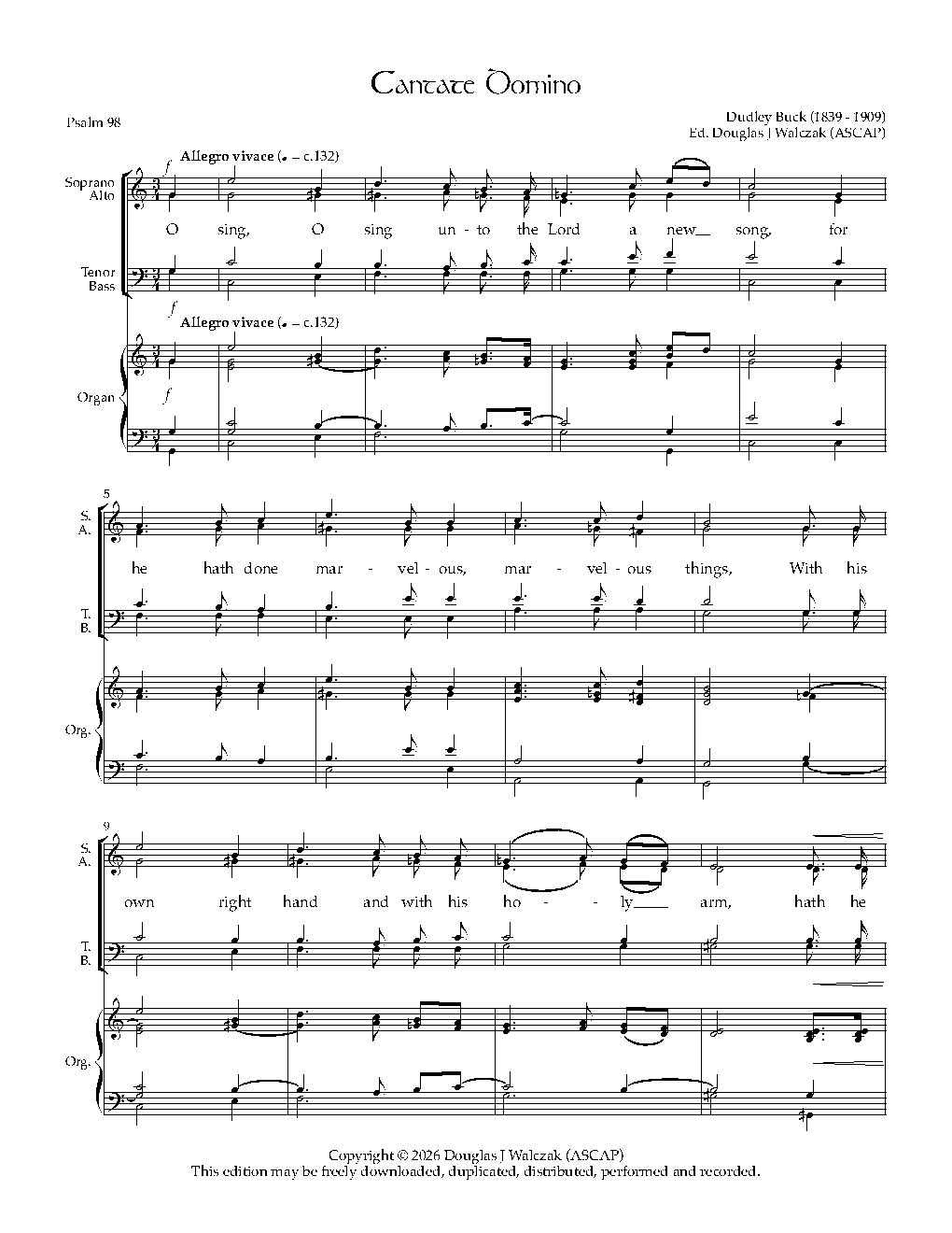 Cantate Domino in C op. 31
