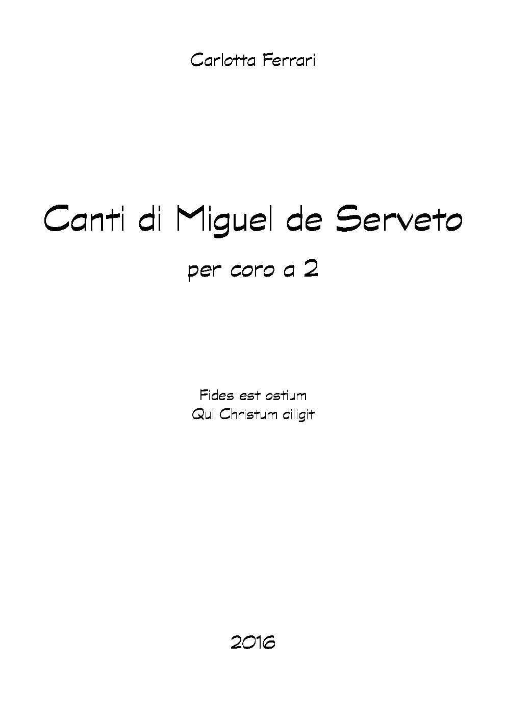 Canti di Miguel de Serveto