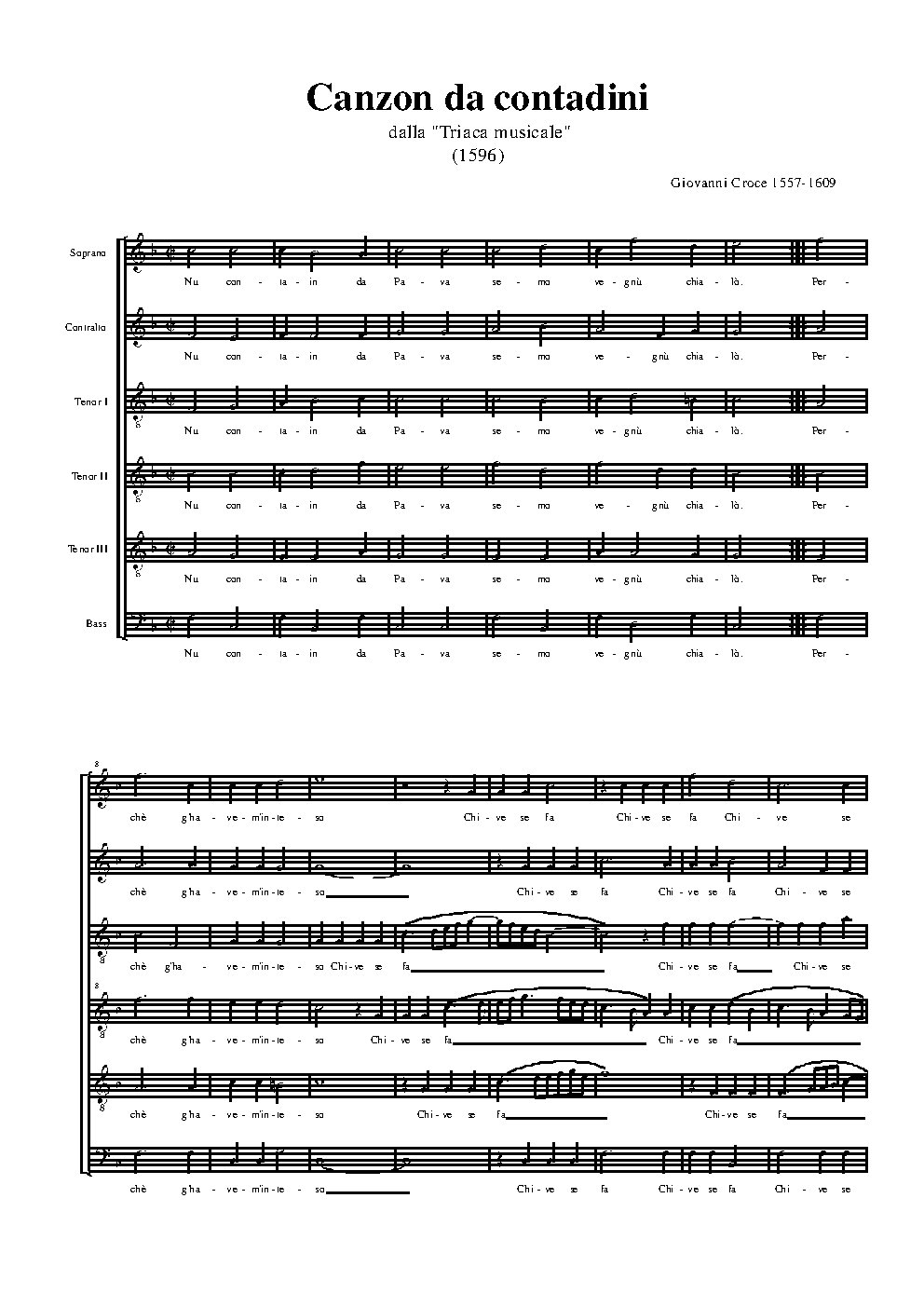 Canzon da contadini (from 'Triaca musicale')