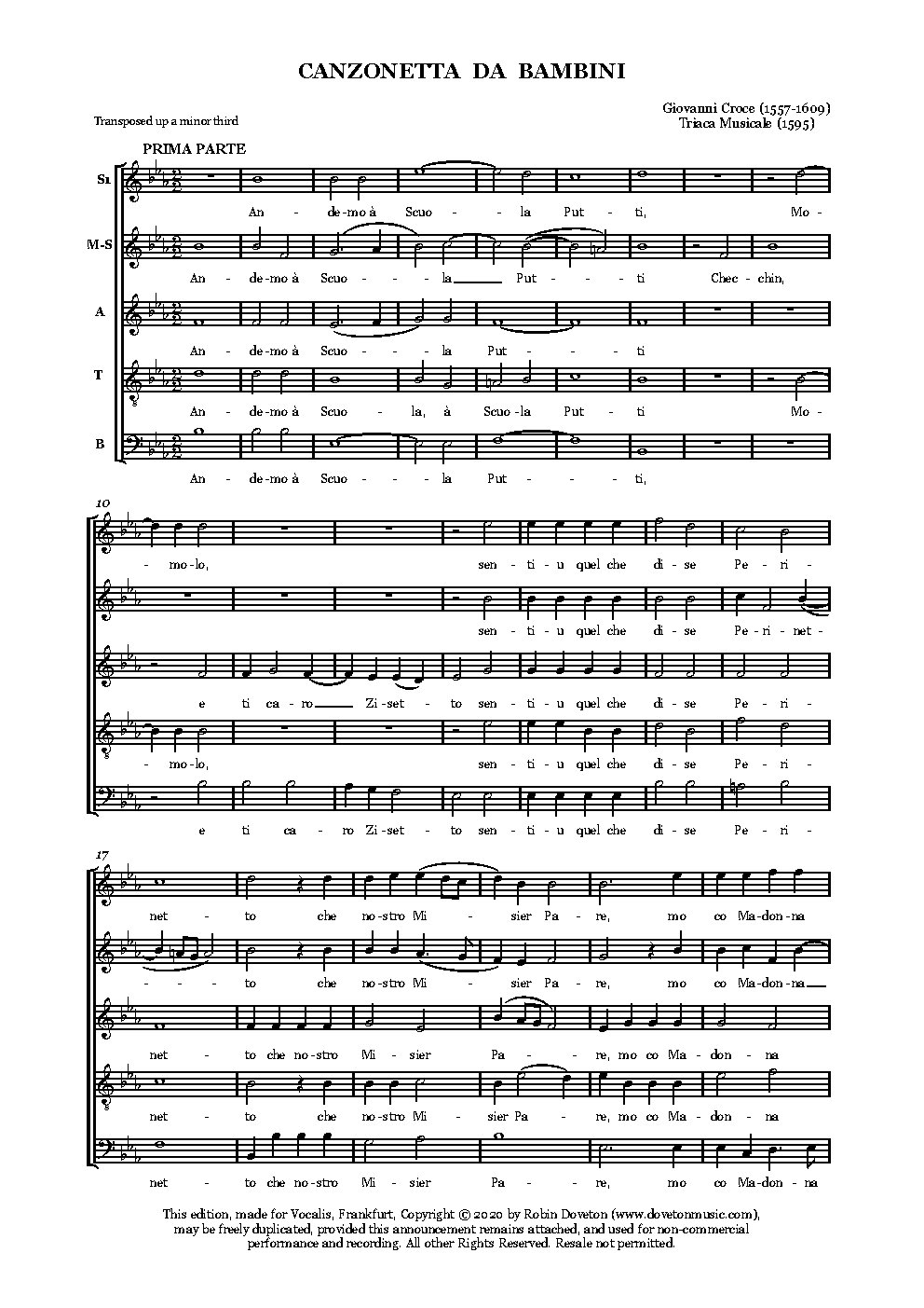 Canzonetta da Bambini (from 'Triaca musicale')