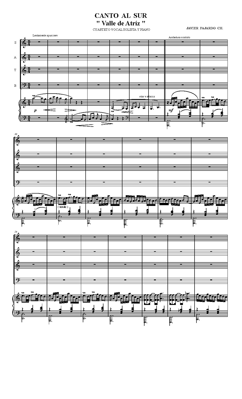 Canto al Sur 'Valle de Atriz' - Choir Script PDF Thumbnail