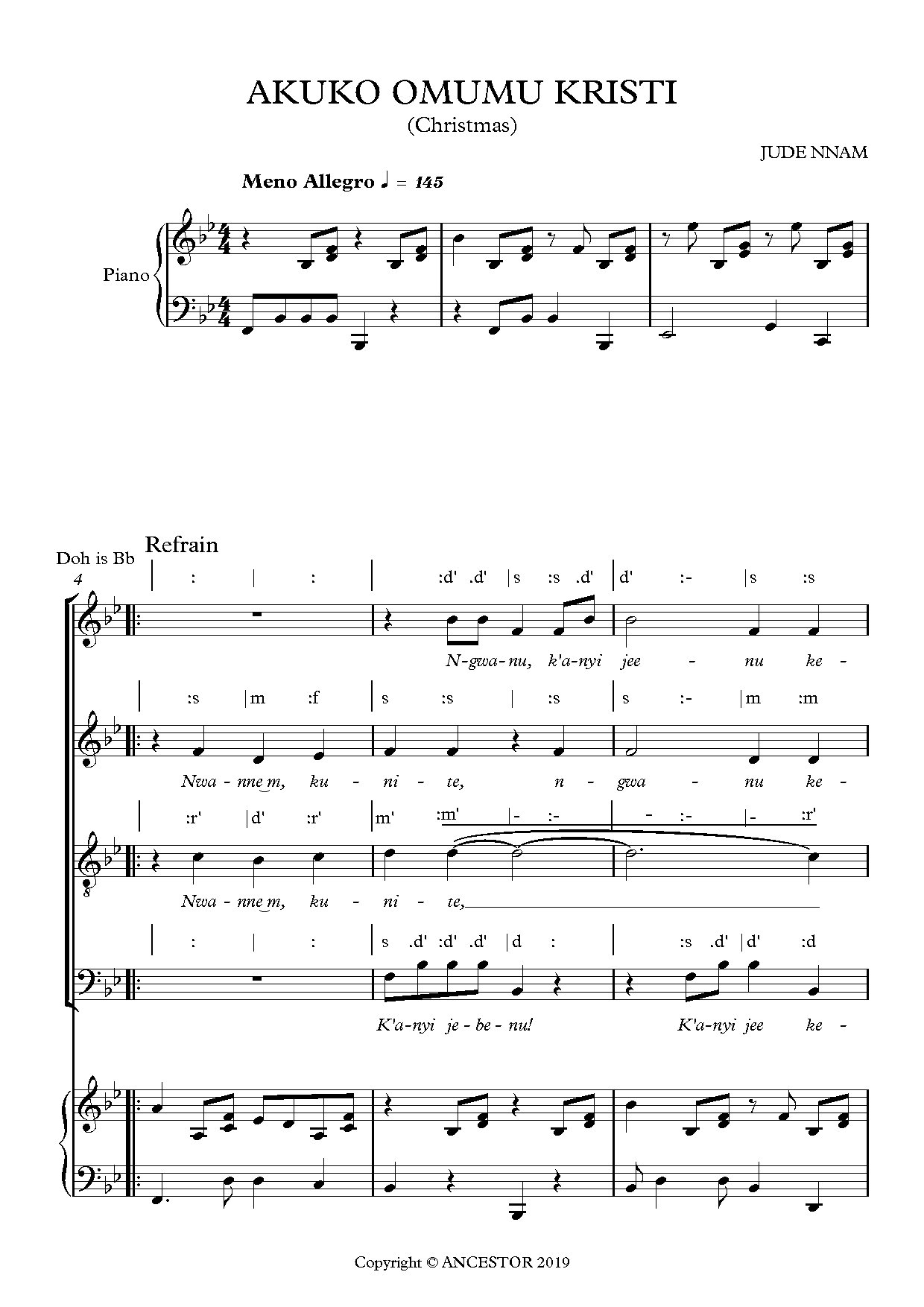 Akuko Omumu Kristi (christmas) - Download Choir Script PDF