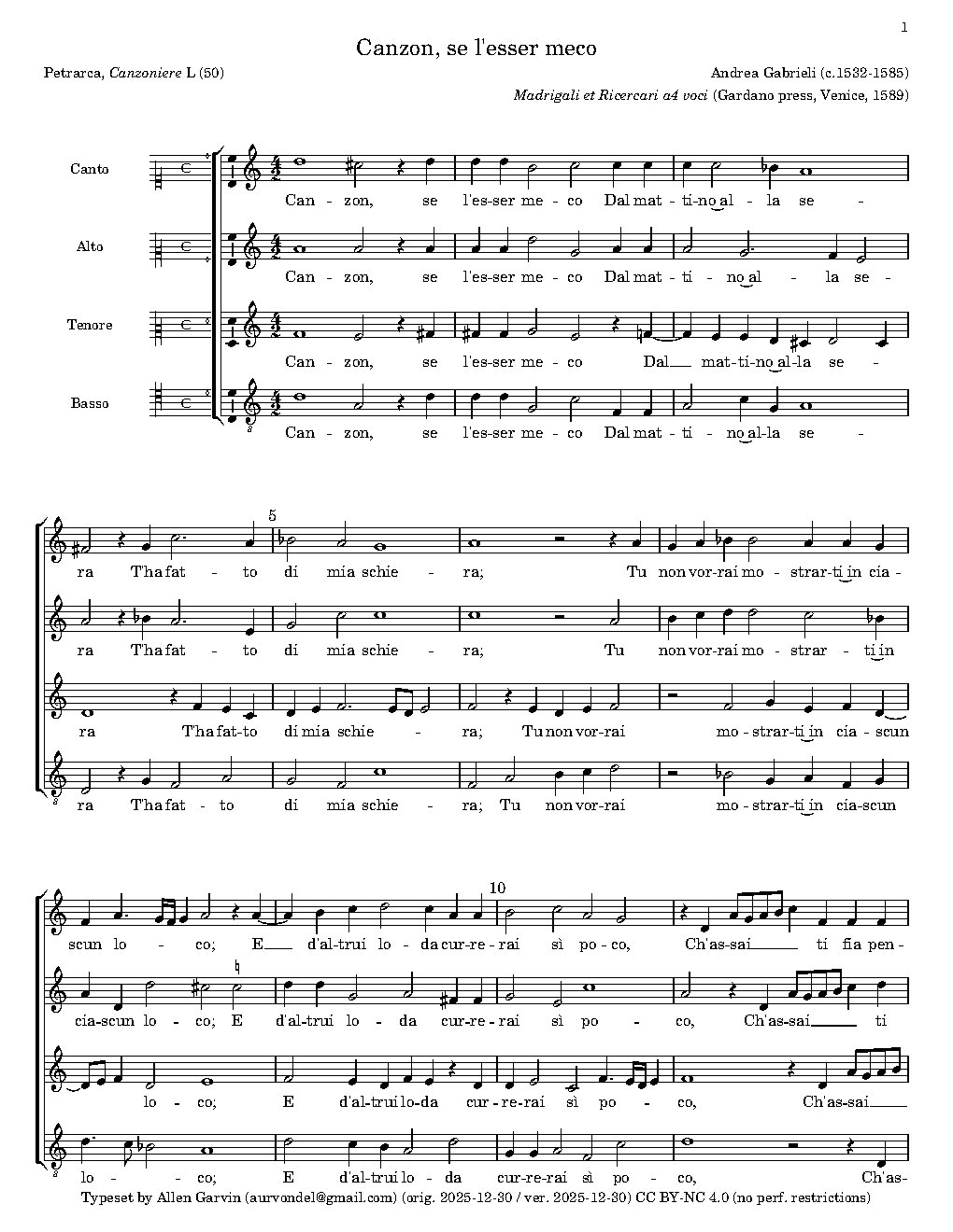 Canzon, se l’esser meco