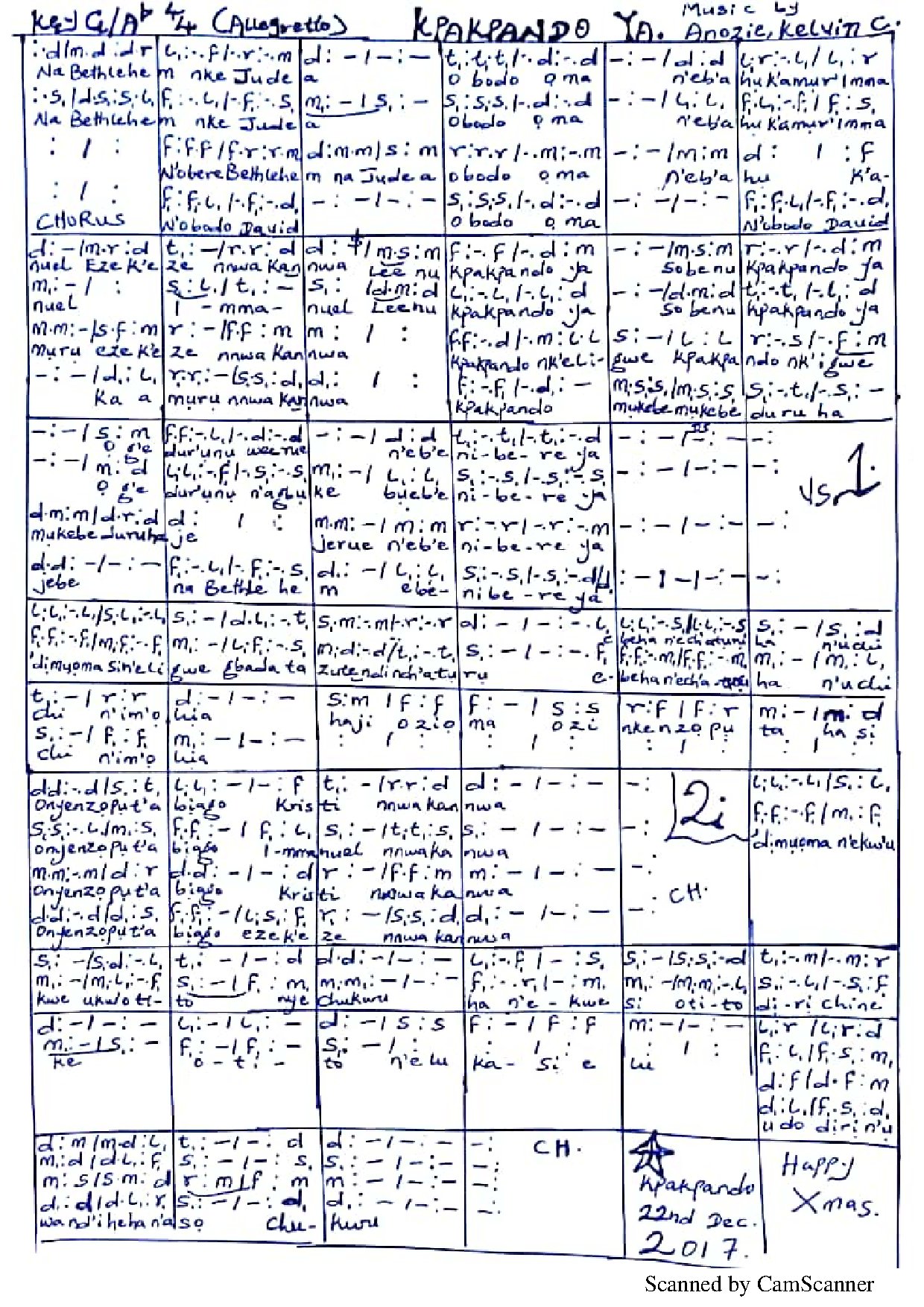 Kpakpando Ya - Download Choir Script PDF