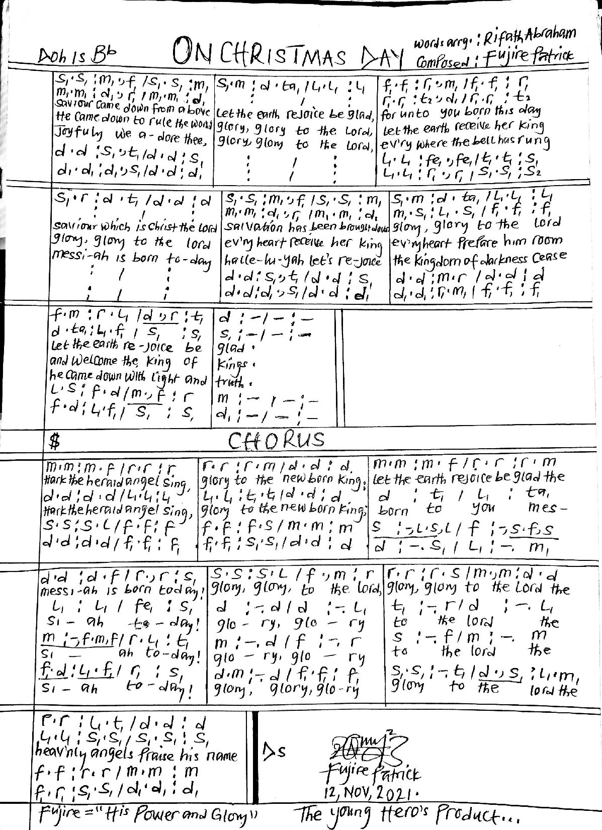 On Christmas Day - Download Choir Script PDF