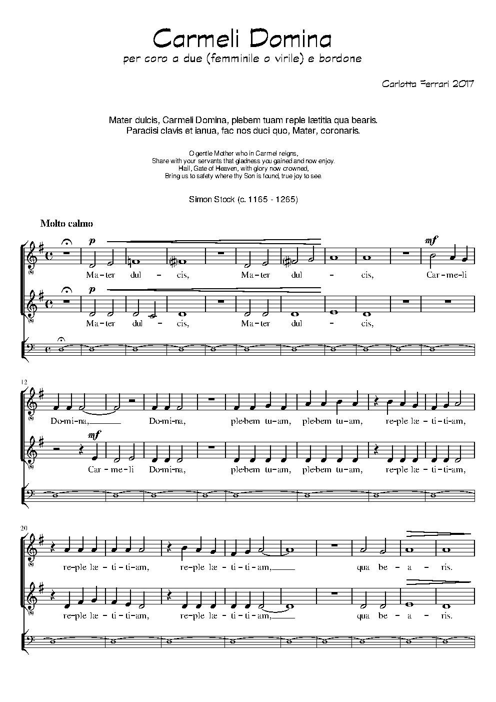 Carmeli Domina - Choir Script PDF Thumbnail