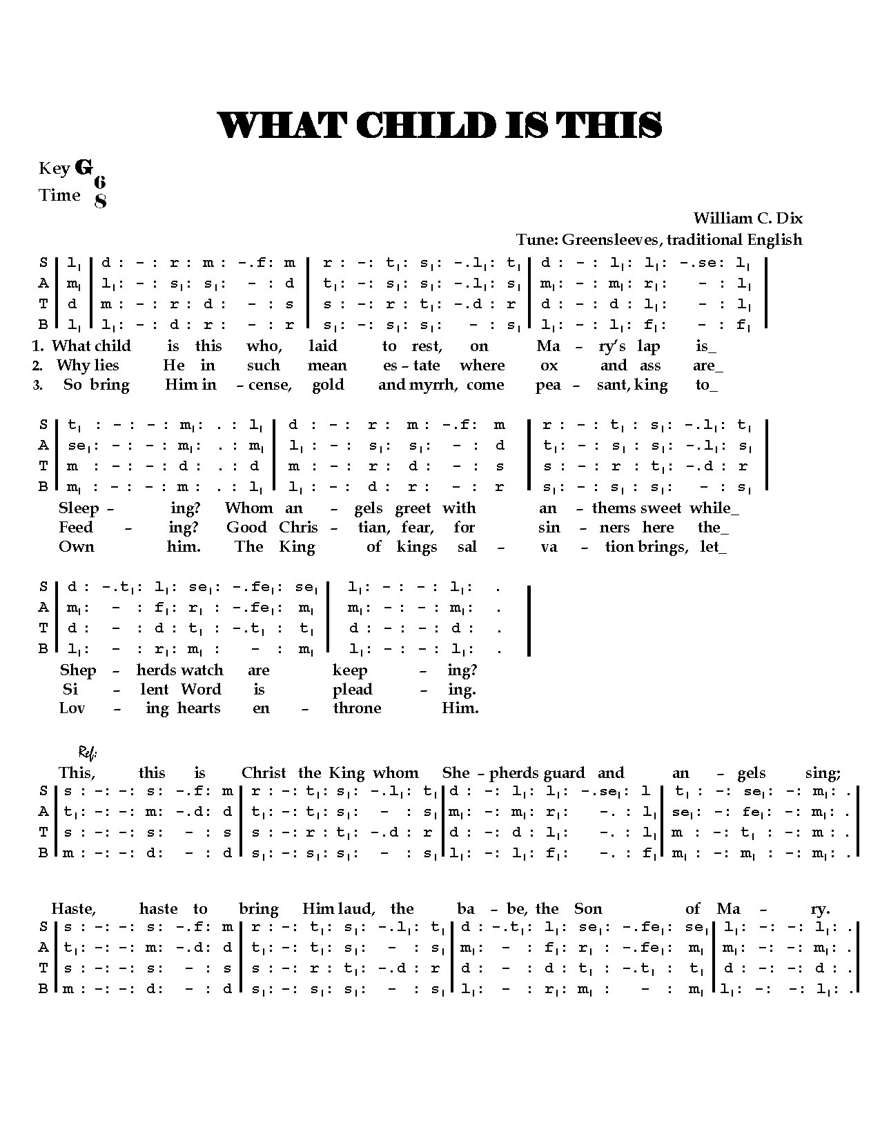What Child Is This - Download Choir Script PDF