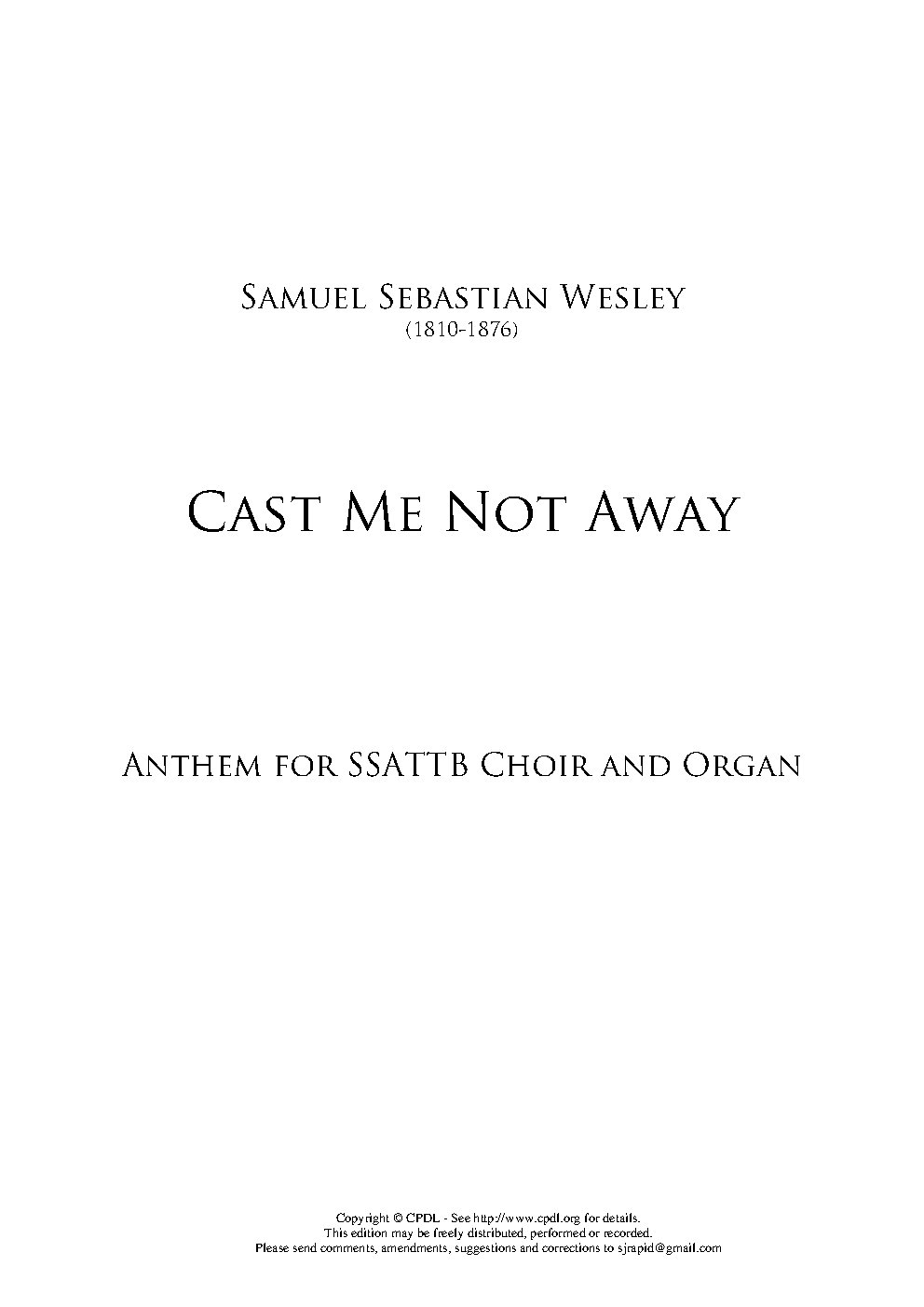 Cast Me Not Away - Choir Script PDF Thumbnail