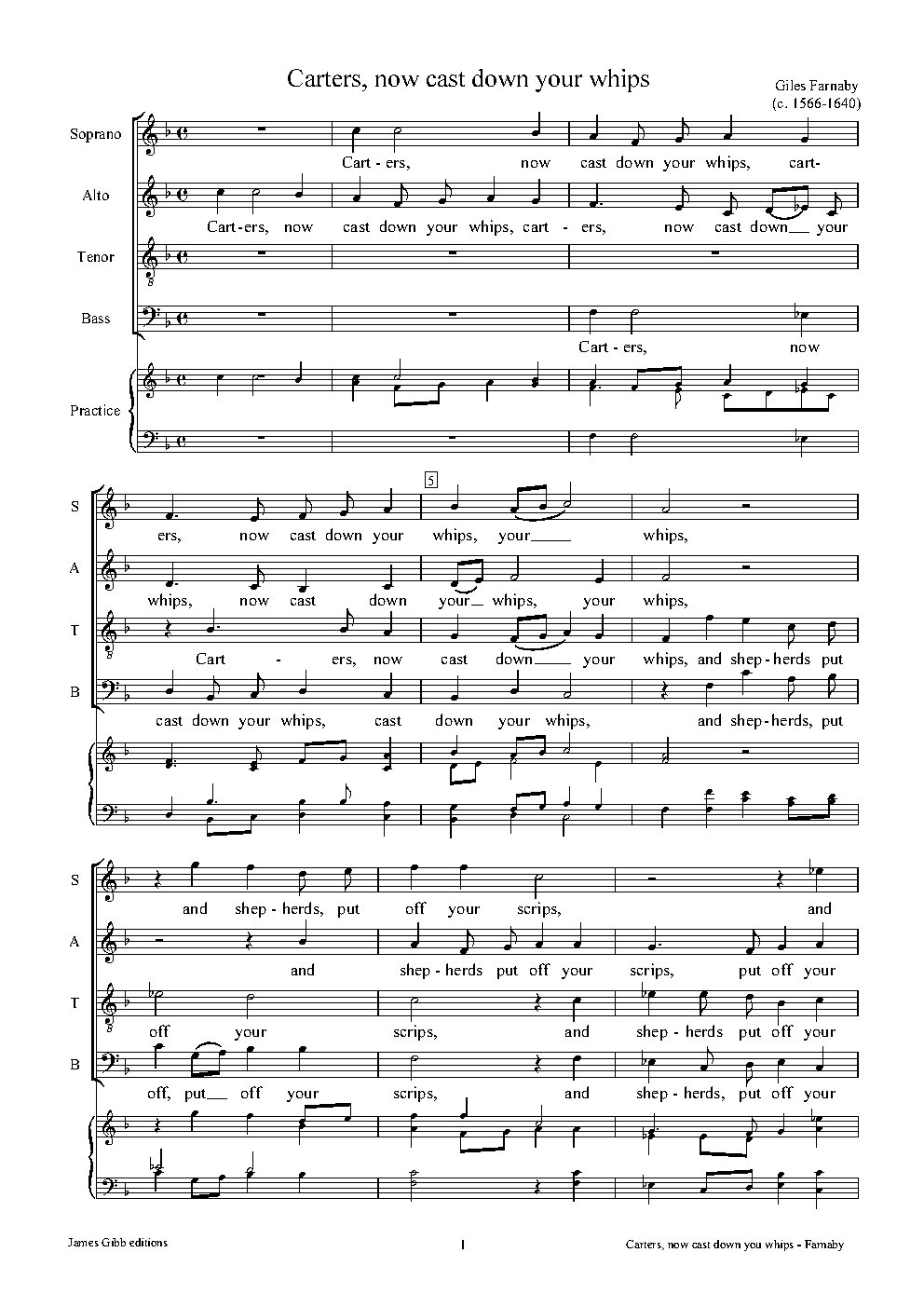 Carters, now cast down your whips - Choir Script PDF Thumbnail