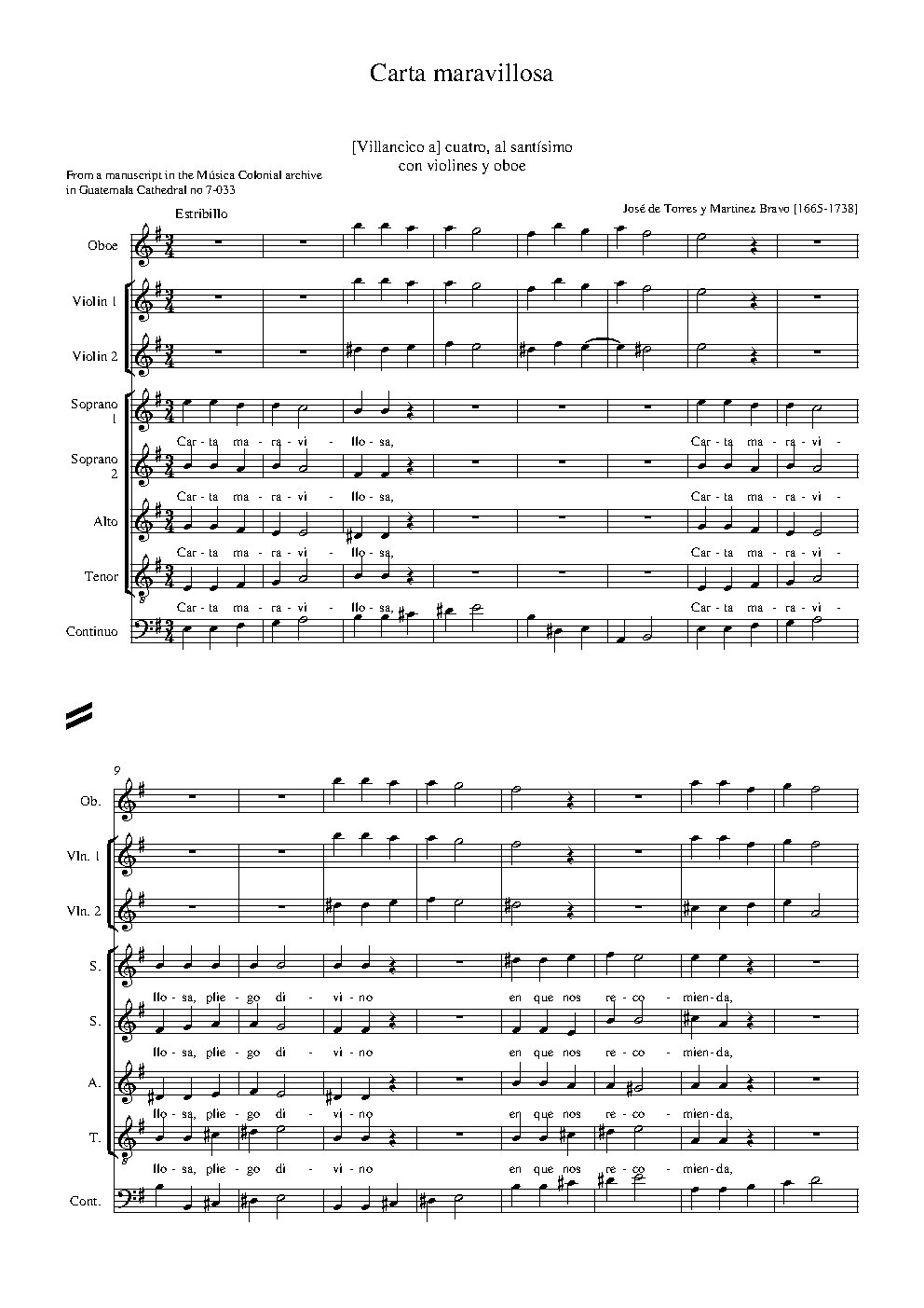Carta maravillosa