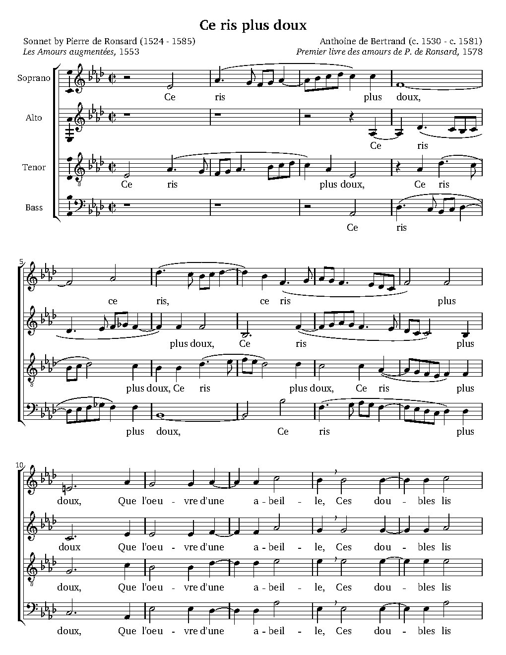 Ce ris plu dous… - Choir Script PDF Thumbnail