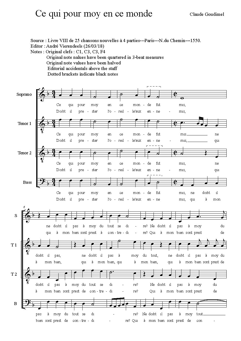 Ce qui pour moy - Choir Script PDF Thumbnail