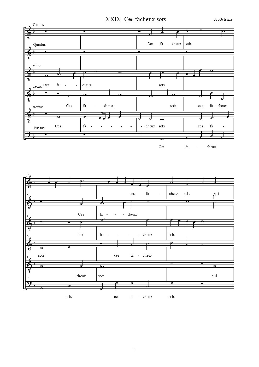 Ces fâcheux sots - Choir Script PDF Thumbnail