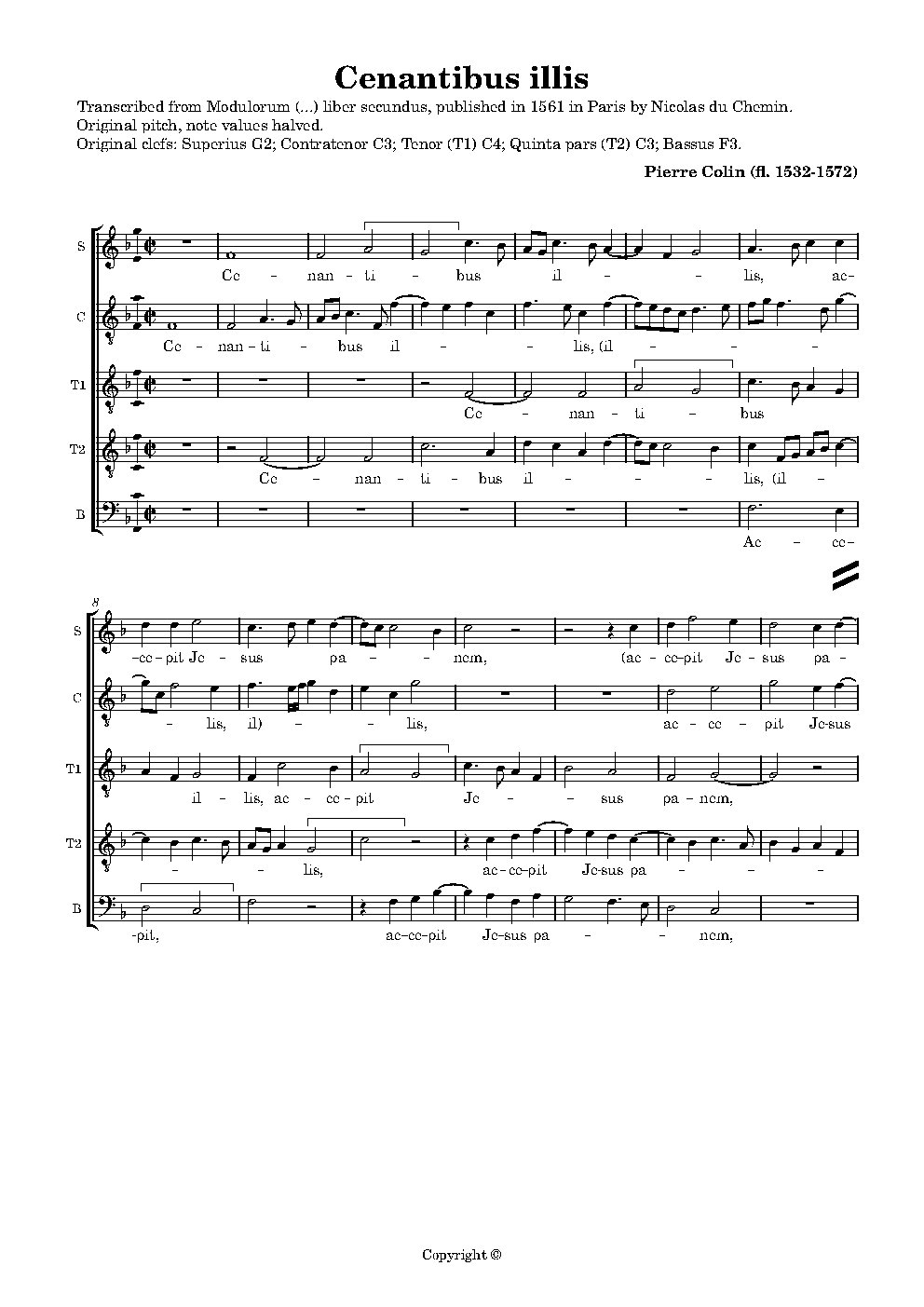 Cenantibus illis - Choir Script PDF Thumbnail