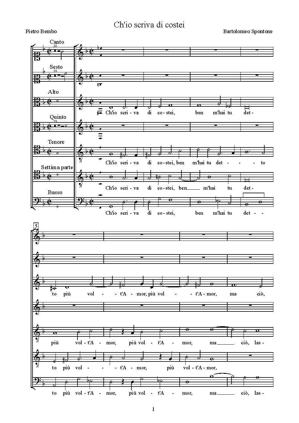 Ch'io scriva di costei - Choir Script PDF Thumbnail