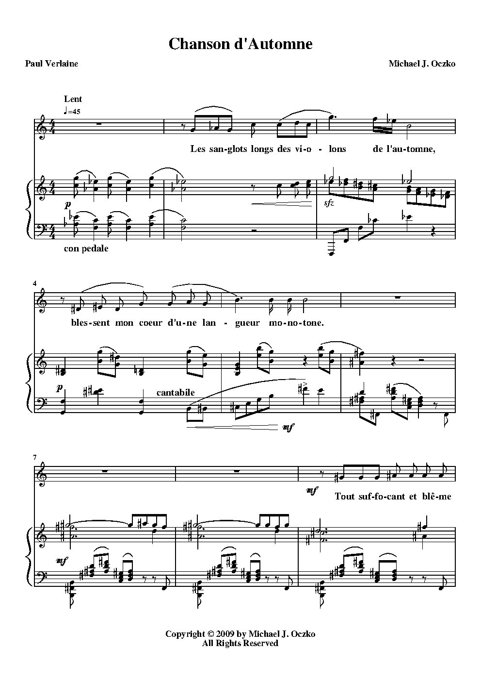 Chanson d'Automne