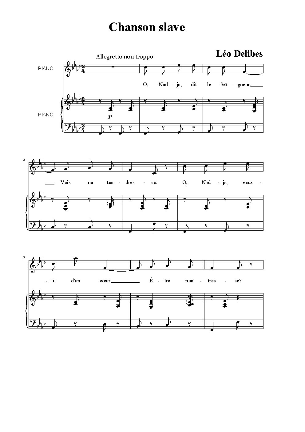 Chanson slave - Choir Script PDF Thumbnail