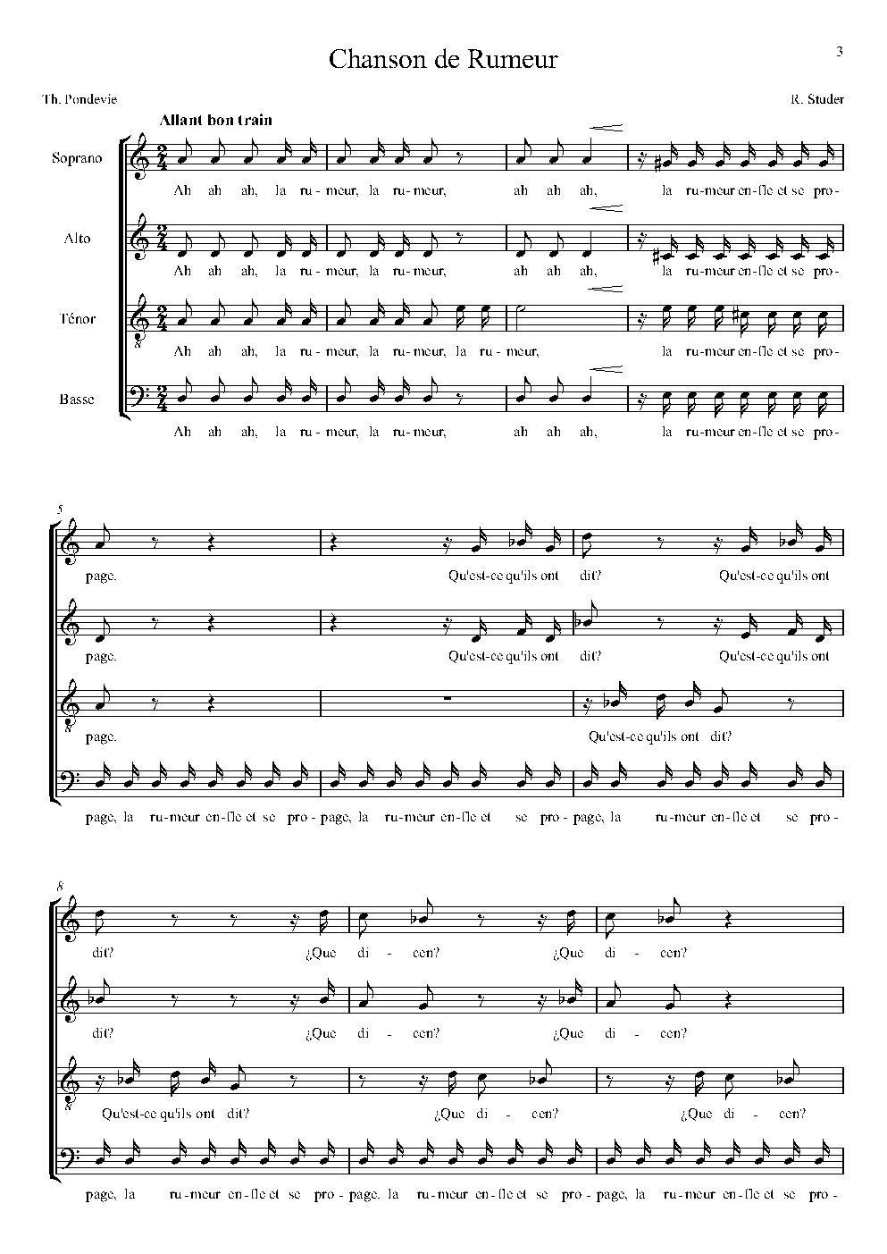 Chanson de Rumeur