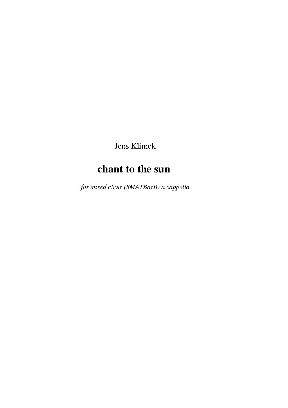 Chant to the sun