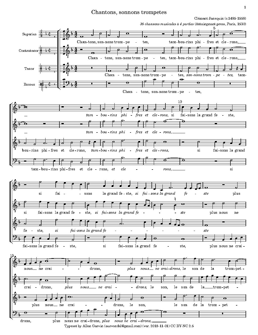 Chantons, sonnons trompetes