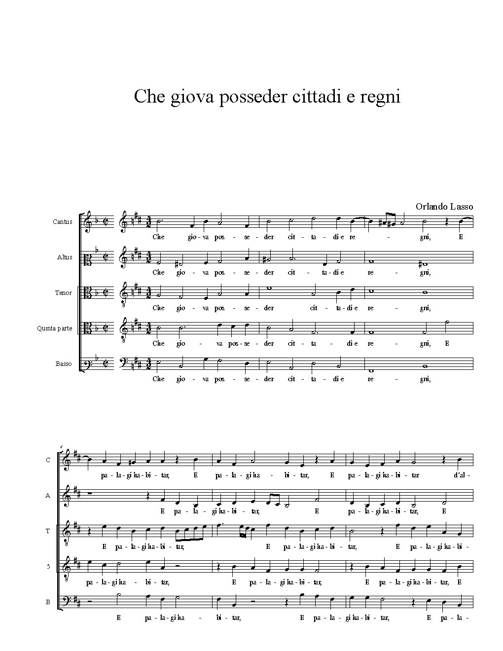Che giova posseder - Choir Script PDF Thumbnail