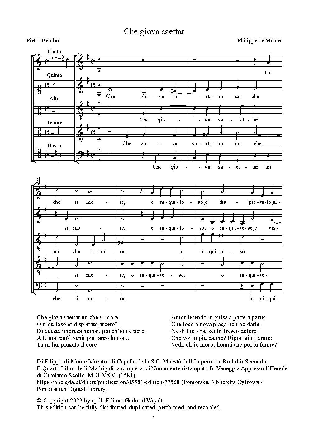 Che giova saettar - Choir Script PDF Thumbnail