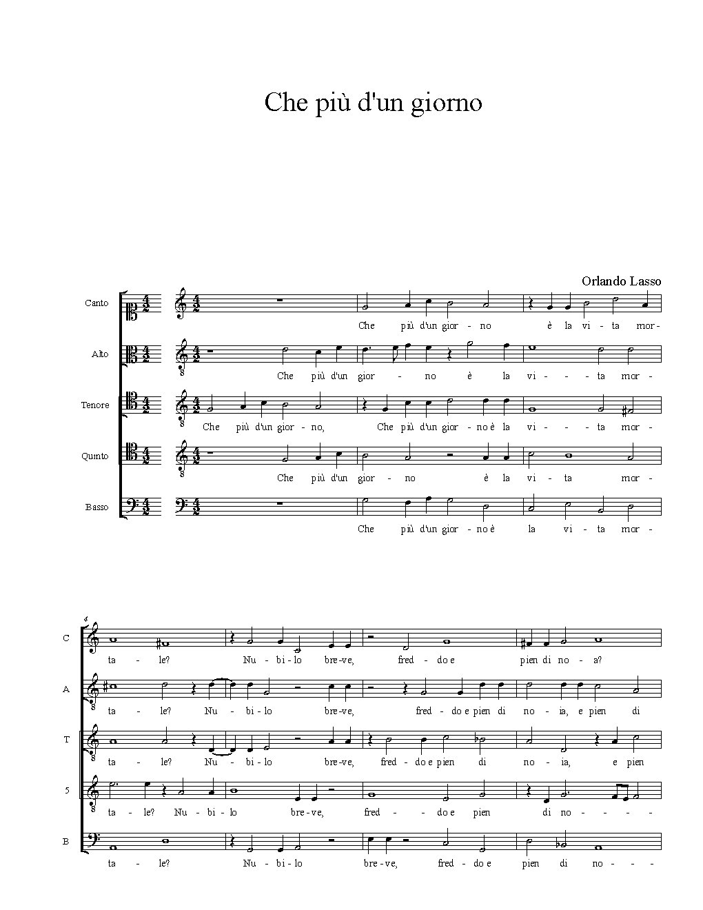 Che più d'un giorno