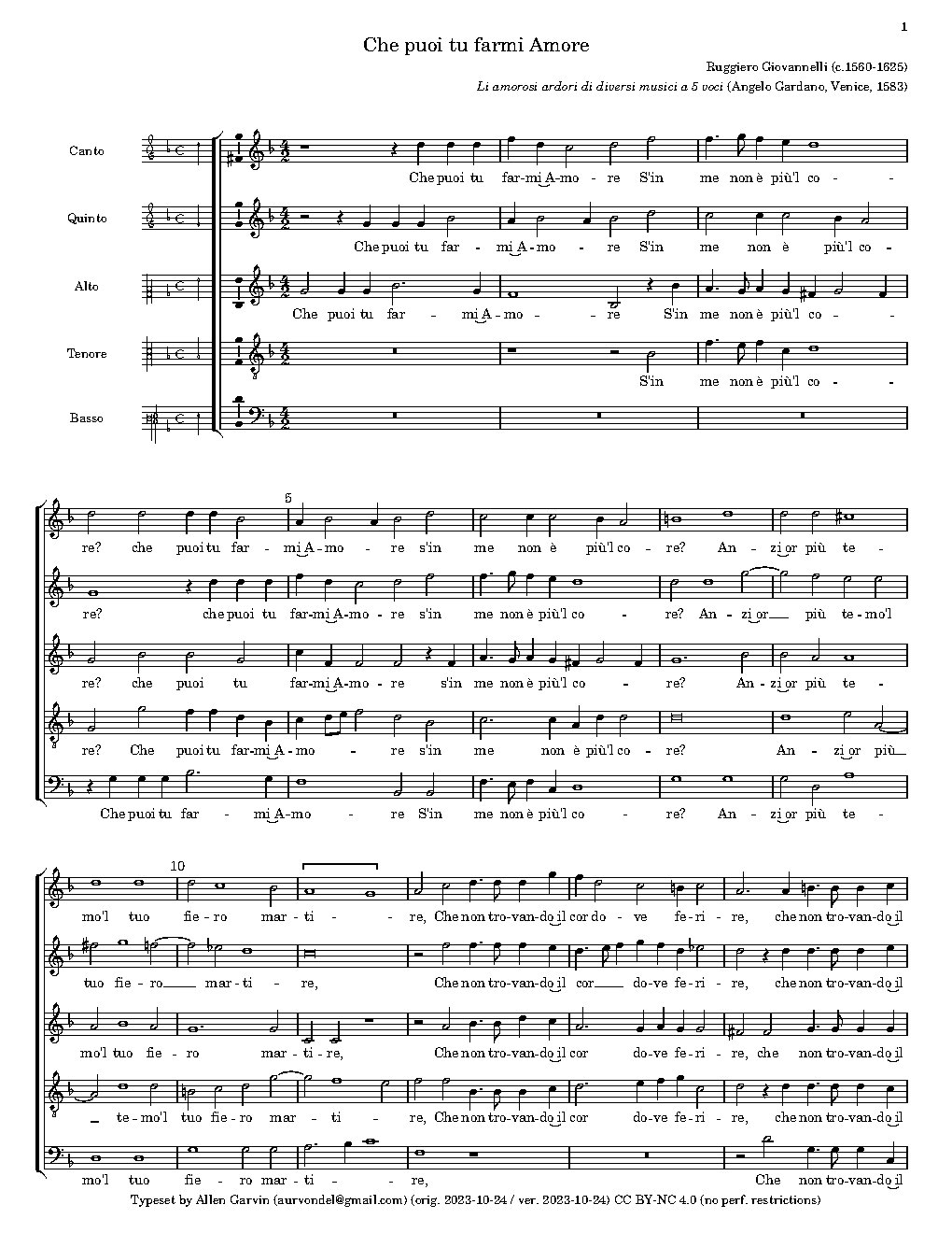 Che poi tu farmi - Choir Script PDF Thumbnail