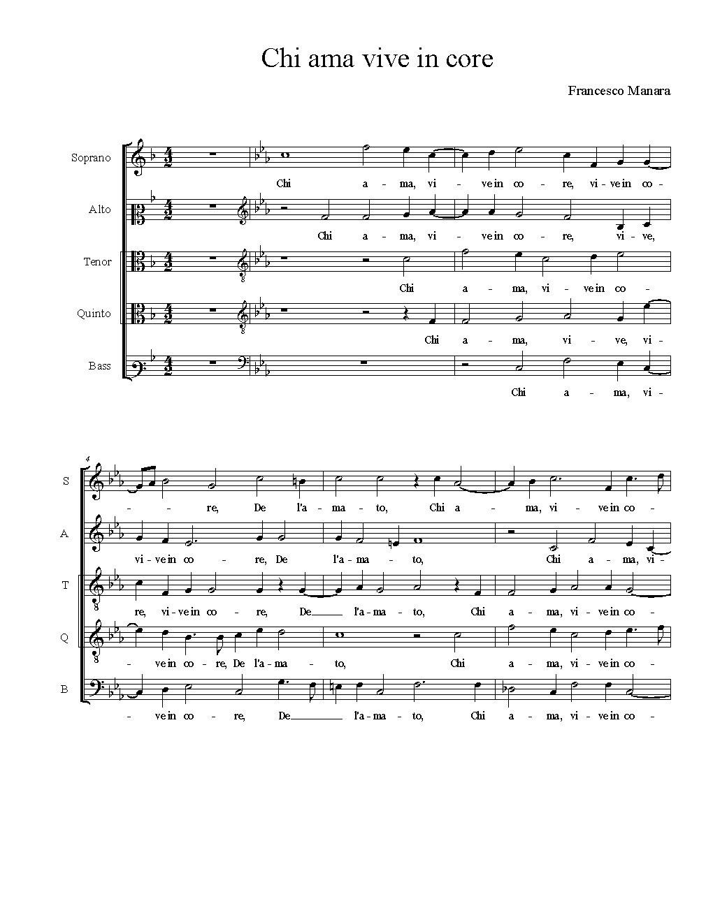Chi ama vive in core - Choir Script PDF Thumbnail