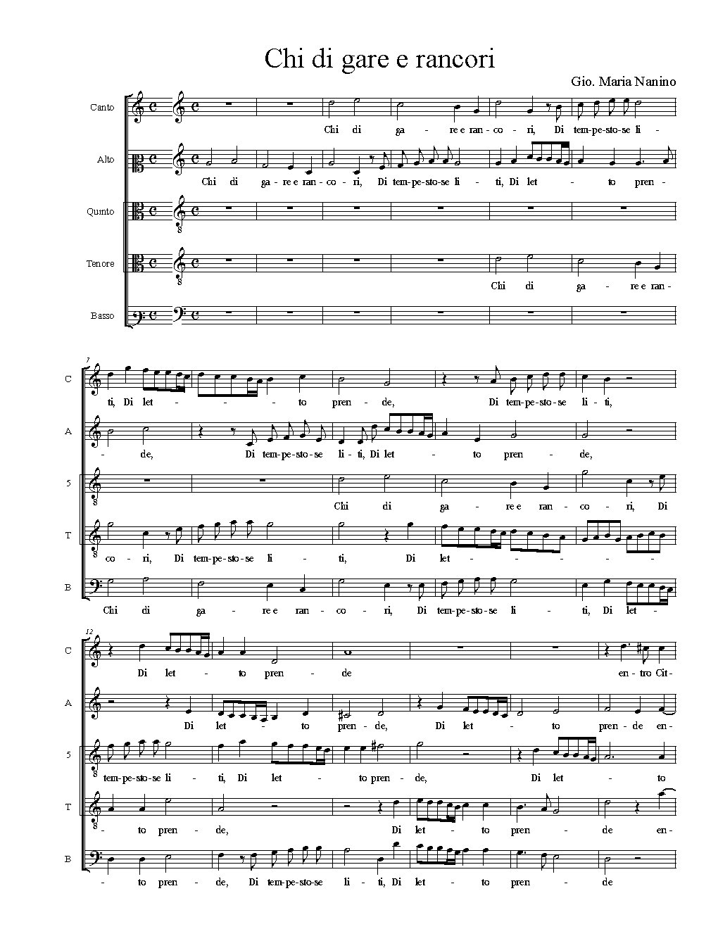 Chi di gare e rancori - Choir Script PDF Thumbnail