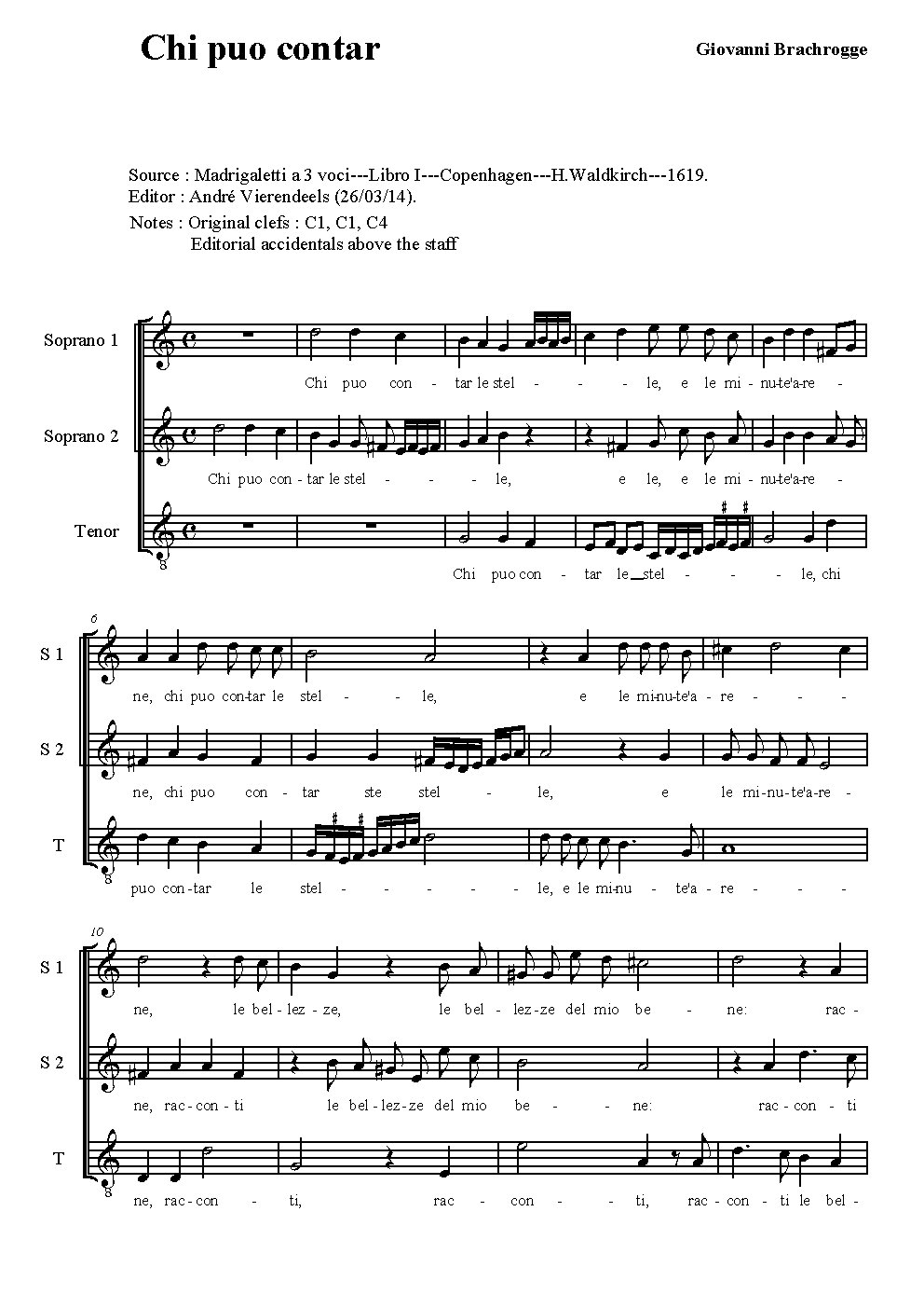 Chi puo contar le stelle - Choir Script PDF Thumbnail