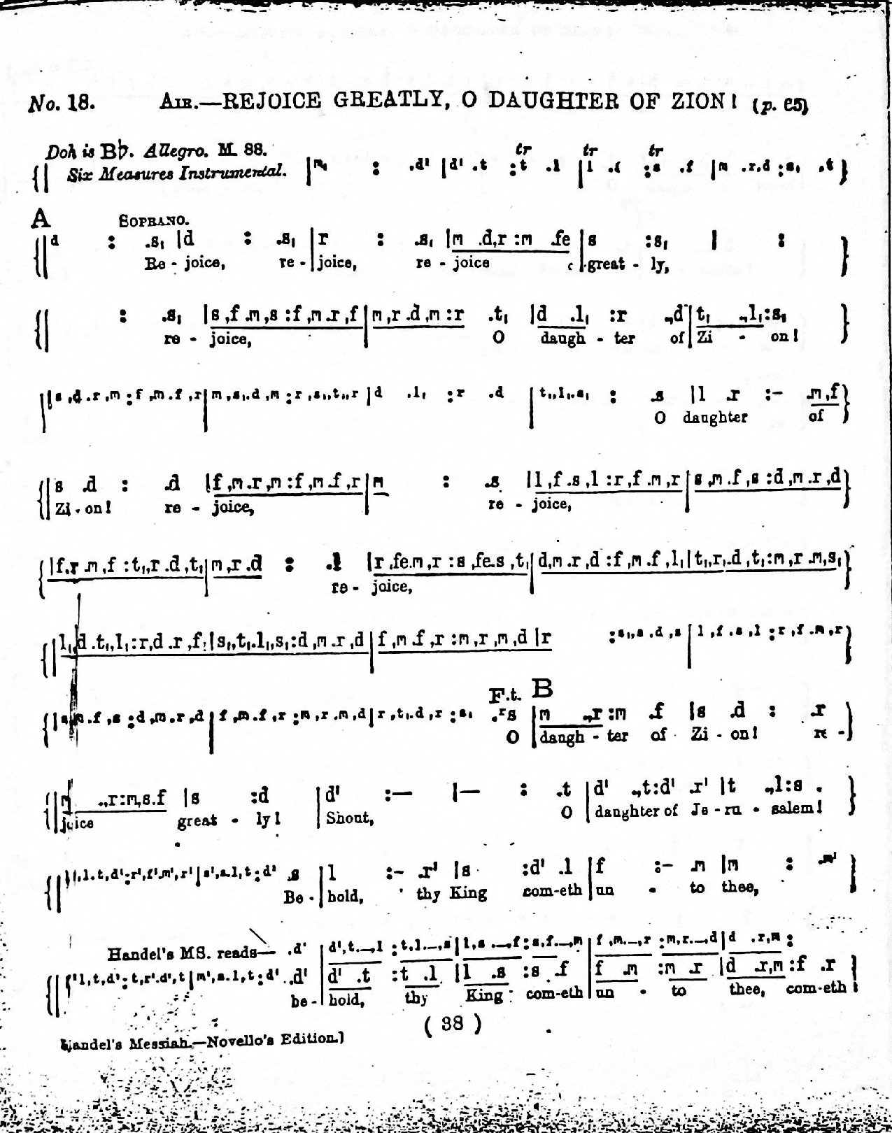Rejoice Greatly, O Daughter Of Zion - Download Choir Script PDF