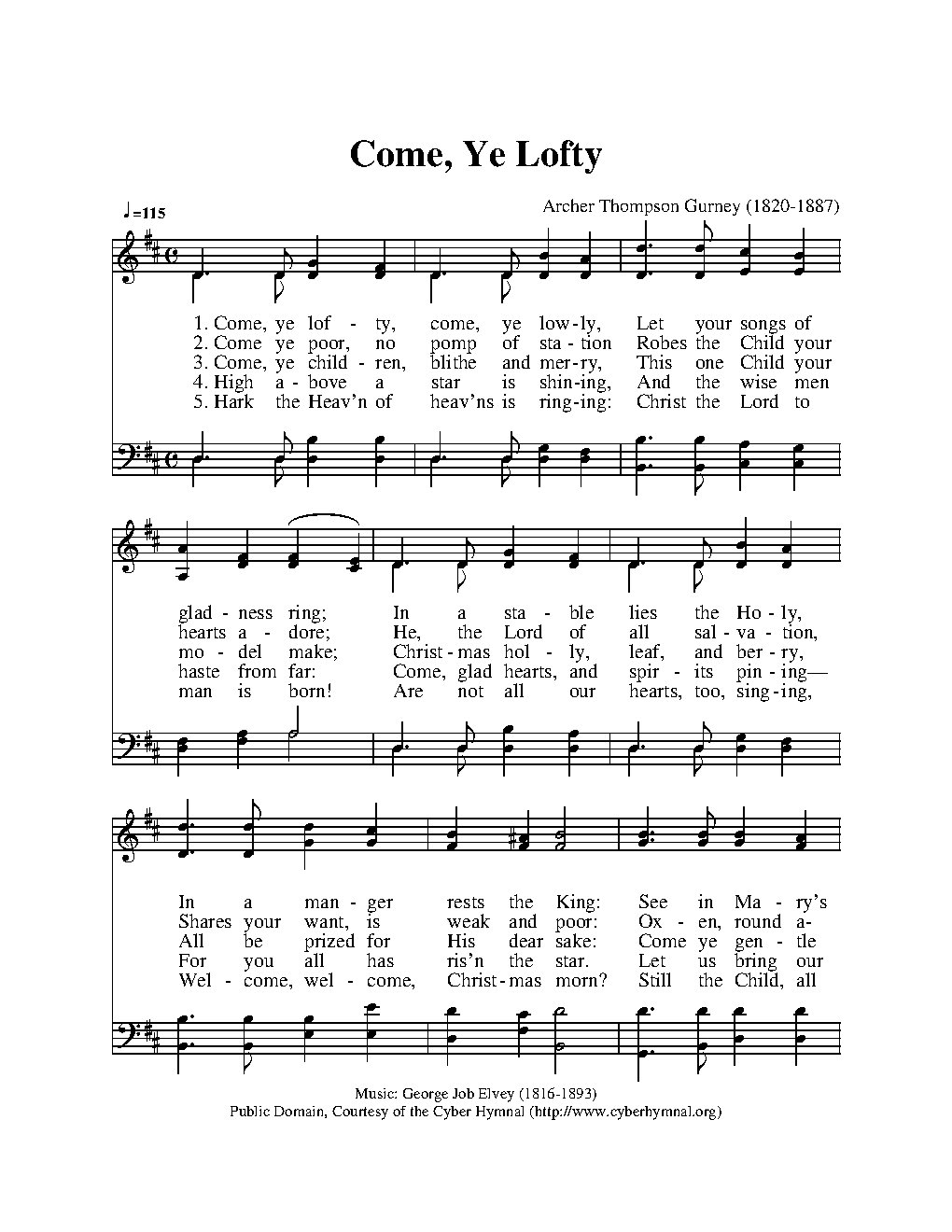 Come, Ye Lofty