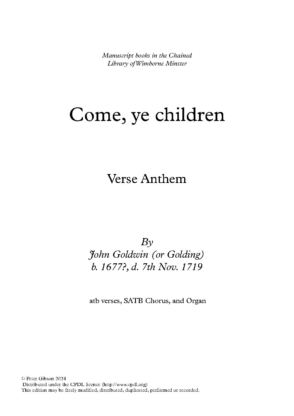 Come, ye children