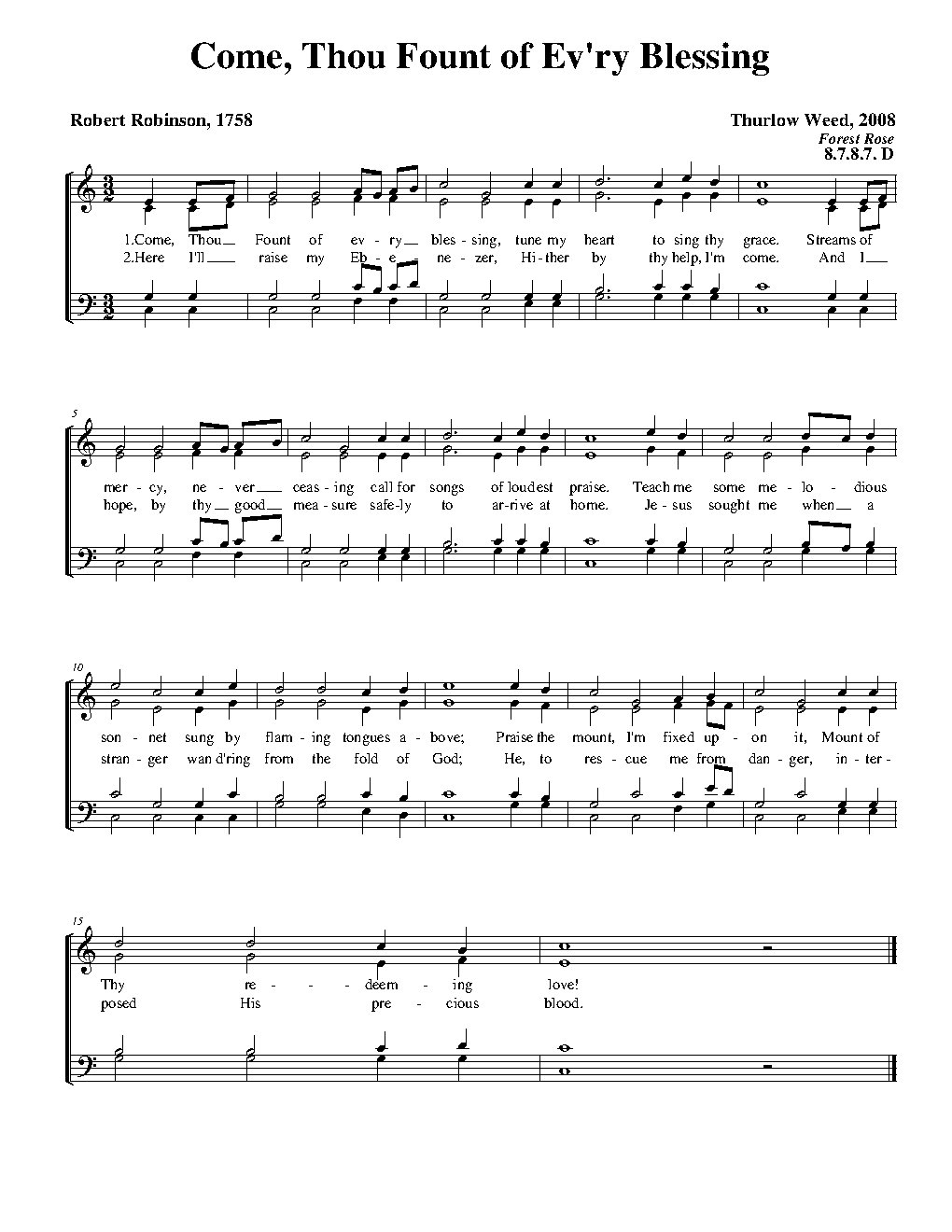 Come, Thou fount of every blessing