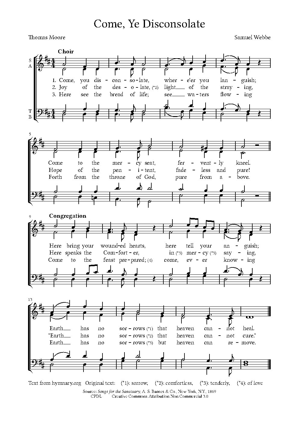 Come, ye disconsolate