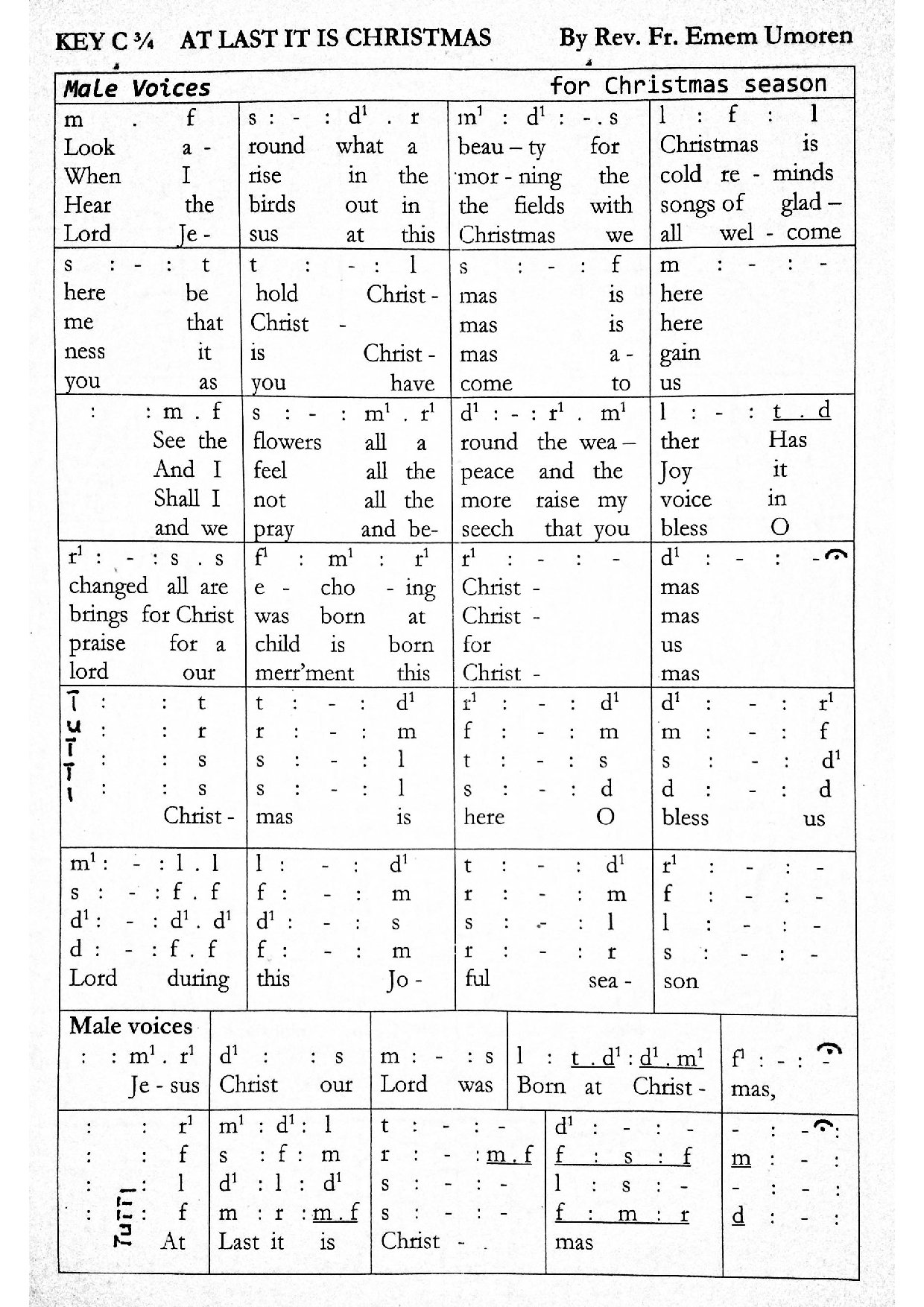 At Last It’s Christmas - Download Choir Script PDF