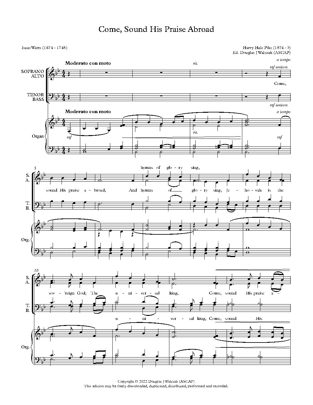 Come, sound His praise abroad