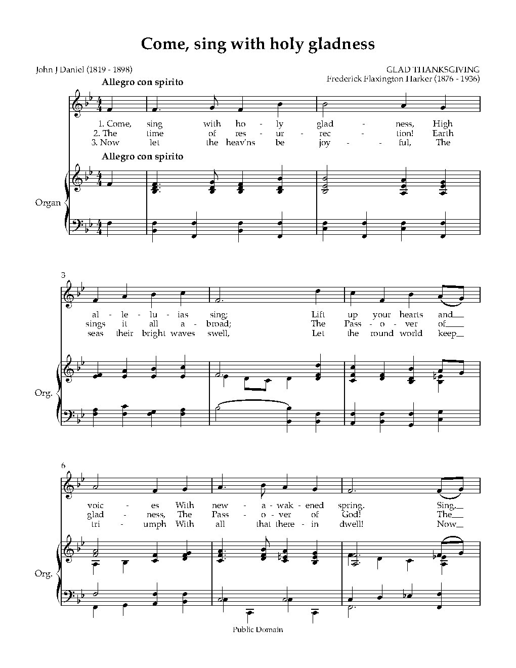Come, sing with holy gladness