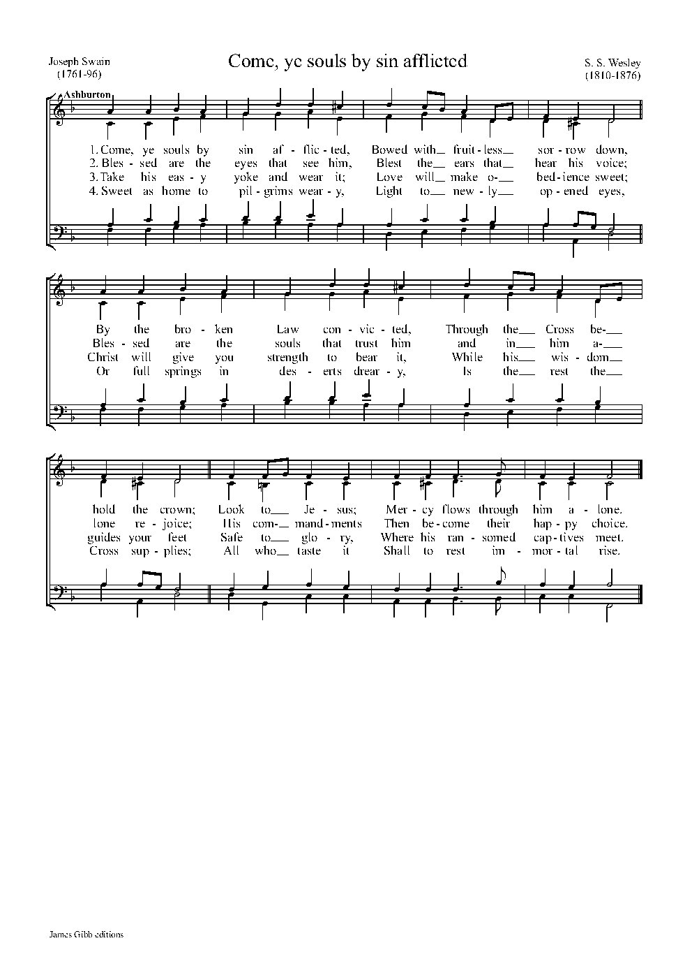 Come, ye souls by sin afflicted