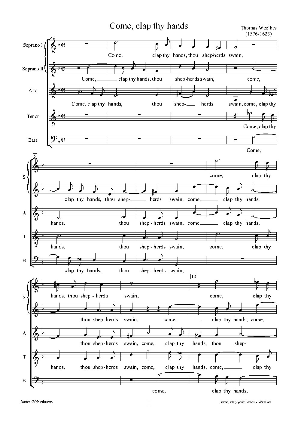 Come clap thy hands - Choir Script PDF Thumbnail